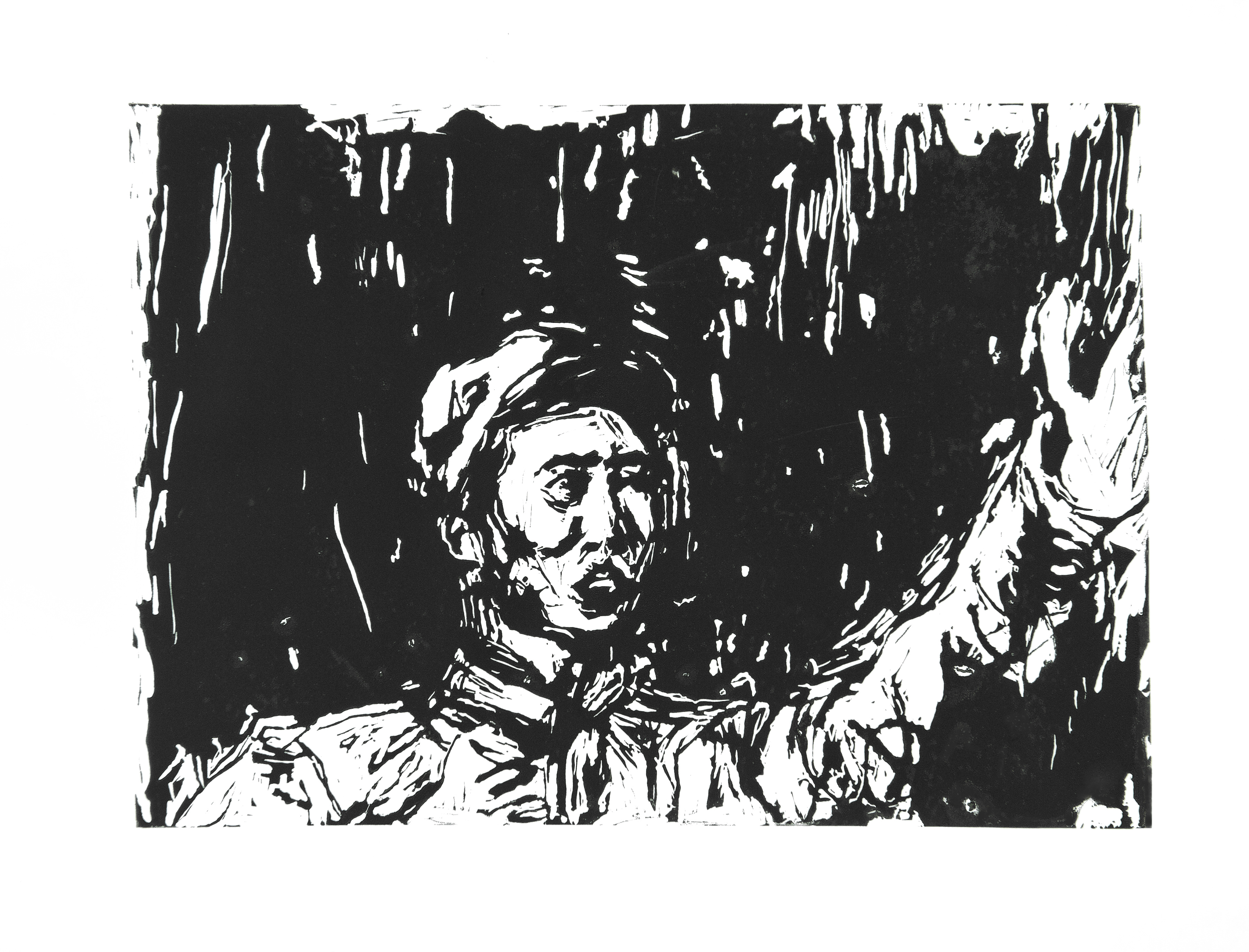 Mao 54 x 78 cm Woodcut Print on Paper