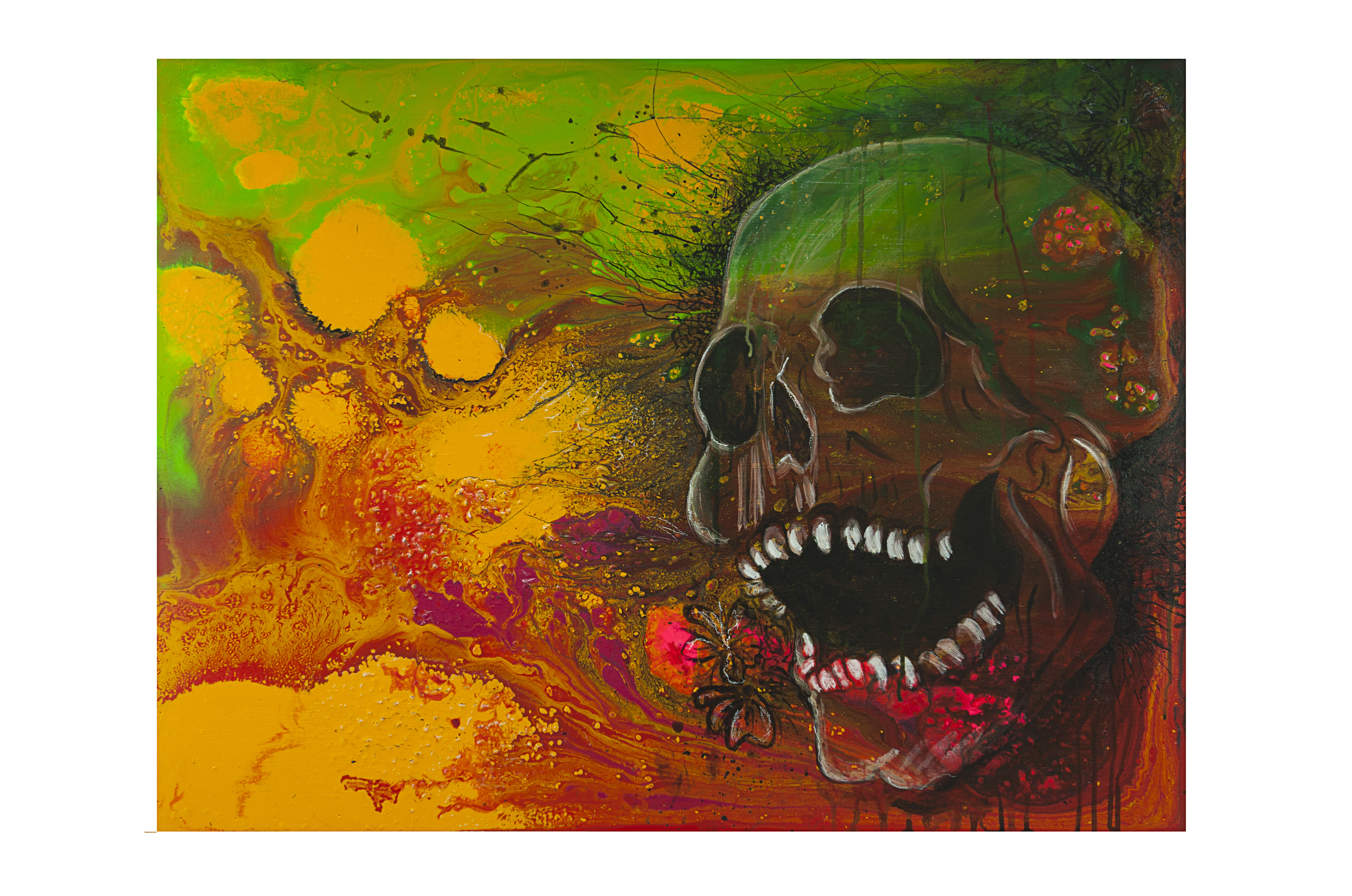 Skull Painting (After Jim Dine) 60 x 80cm Acrylic and Mixed Media on Board