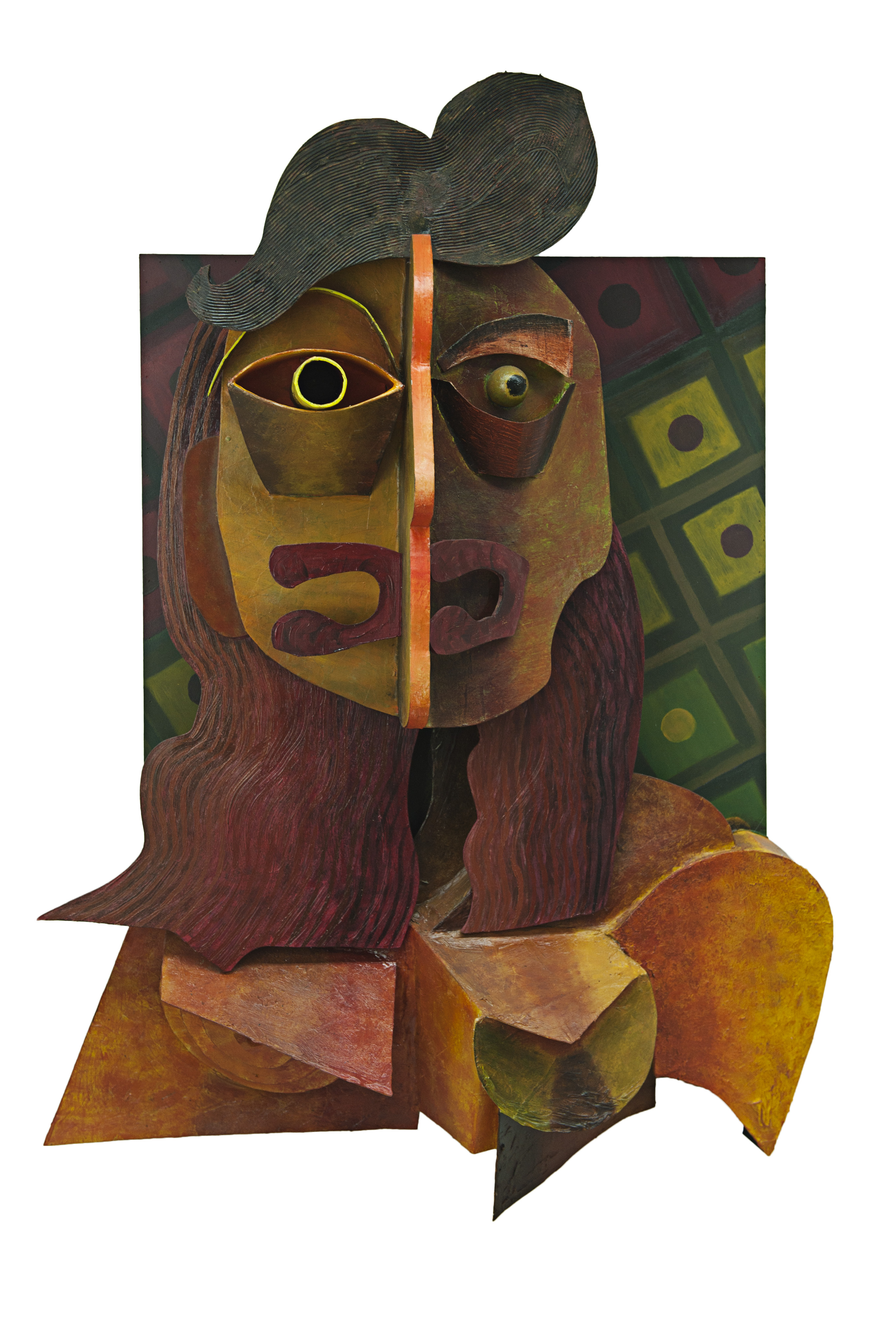 Self Portrait in Cubist Style 100 x 75 x 25cm Mixed Media Construction