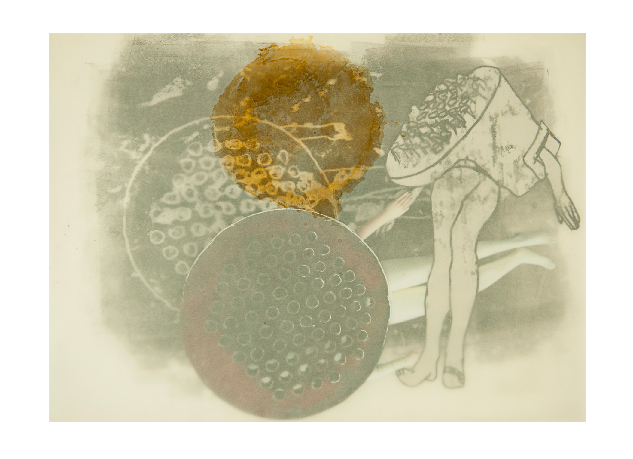 Dada Scene_3- Monoprint Mixed Media 38cm x 53cm January 2014