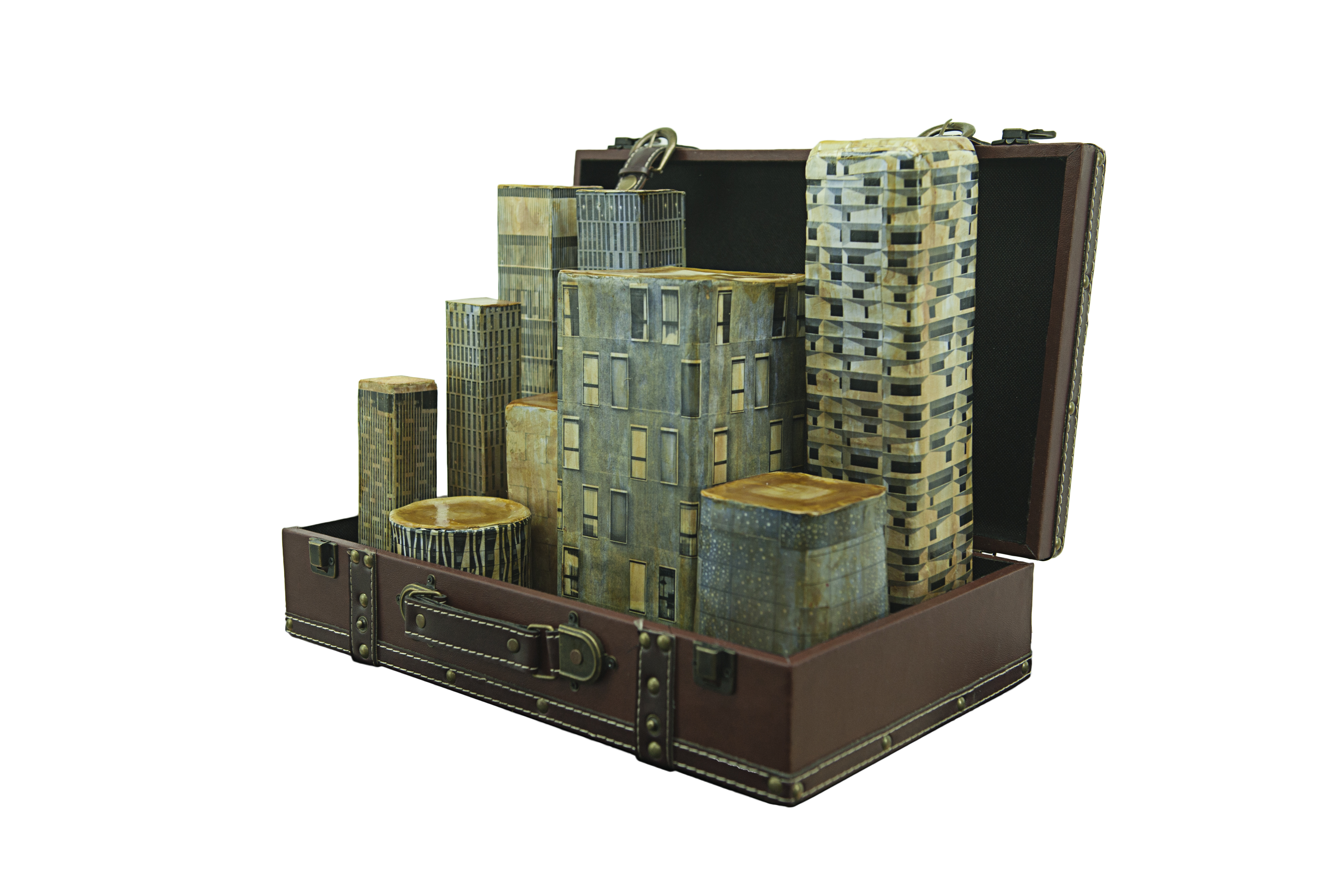 The Generic City 40 x 25 x 10 cm Paper, Wood and Plastic with Suitcase