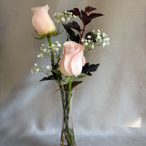 Rose and Ninebark budvase