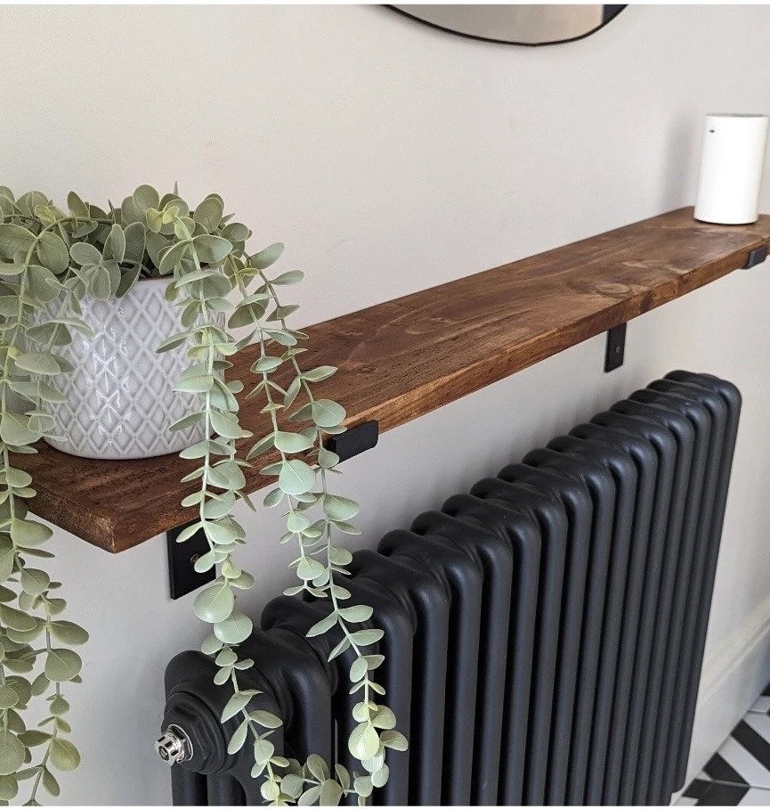 radiator shelf with plant 
