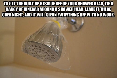 to get the built up residue off of your shower head