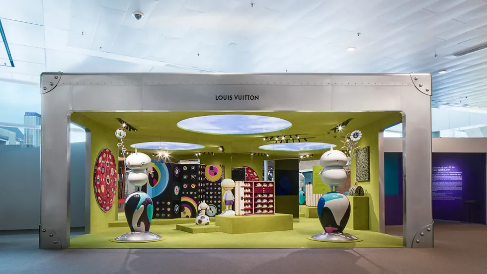 The Louis Vuitton booth at Art Basel Hong Kong featuring works by Takashi Murakami. Courtesy of Louis Vuitton