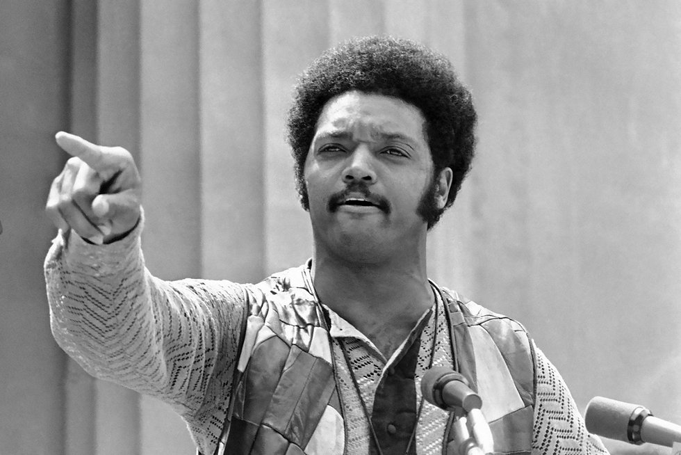 Jackson speaks during a rally at the University of California in Berkeley, California, in May 1970. Sal Veder/AP