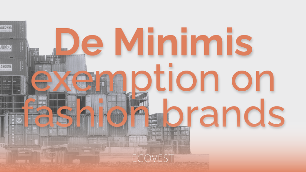De Minimis exemption on fashion brands