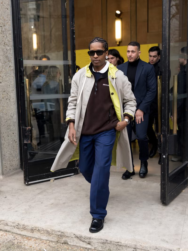 PARIS, FRANCE – MARCH 11: ASAP Rocky attends the Miu Miu Womenswear Fall/Winter 2025-2026 show as part of Paris Fashion Week at Palais d’Iena on March 11, 2025 in Paris, France. (Photo by Arnold Jerocki/Getty Images)