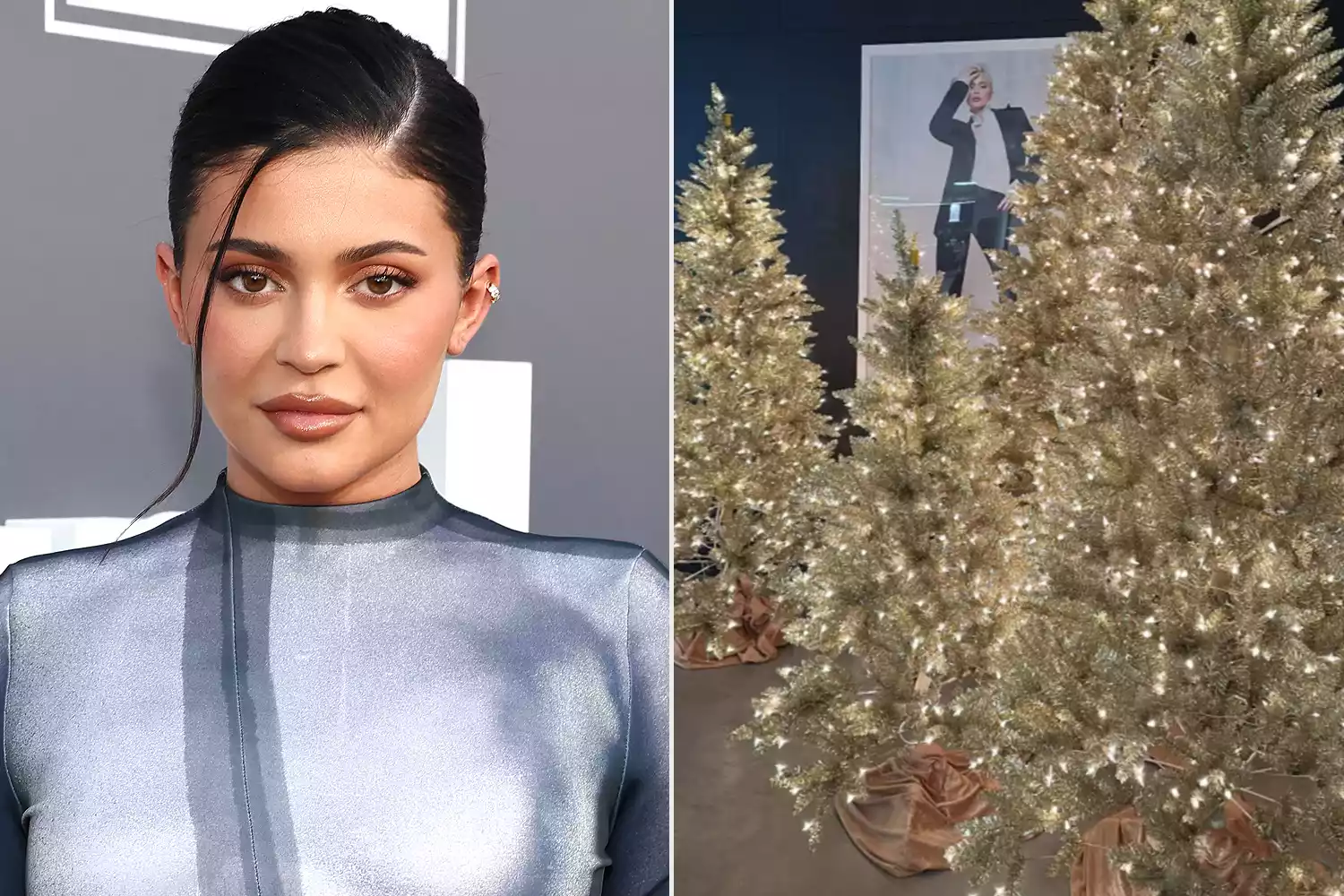 Kylie Jenner office Christmas trees