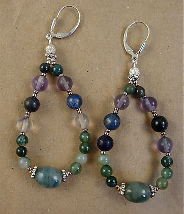 Brow Chakra Earrings with Sterling Silver Lever-backs