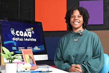 Lyric Dixon a published poet teaches middle school students about the elements of poetry