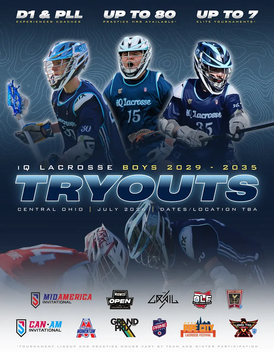 iQ Lacrosse Boys Club Team Tryouts Registration 2029 2030 2031 2032 2033 2034 2035