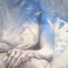 ink and silverpoint on textile
