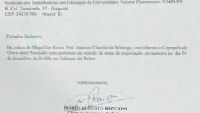 Está marcada uma nova audiência com o reitor para debater a pauta da greve