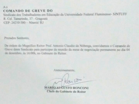 Está marcada uma nova audiência com o reitor para debater a pauta da greve