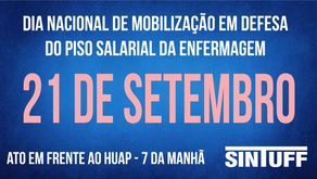 21 de setembro é dia de luta pelo Piso Nacional da Enfermagem