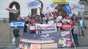 Ato unificado e panfletagem contra a Reforma Administrativa marcam paralisação de 48 horas