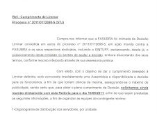 SINTUFF protocola na reitoria cumprimento de liminar