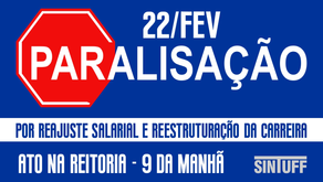 Parar a UFF por reajuste salarial e reestruturação da carreira
