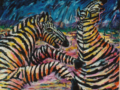 Zebras fighting #PieterCronjeArt #zebras
