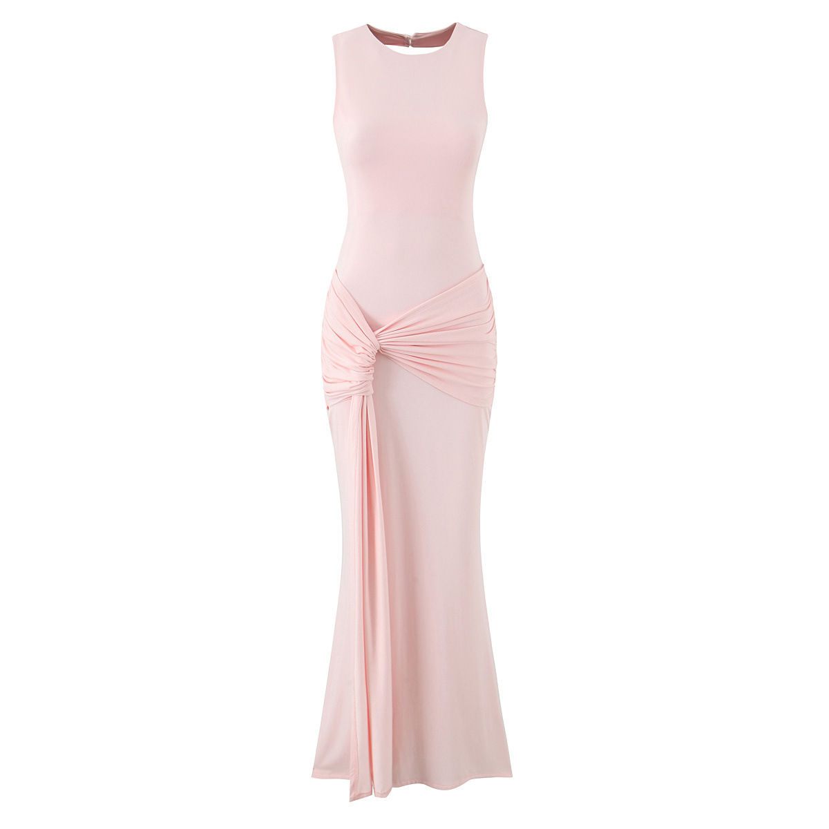 Chic Irregular Fitted Pleated Long DressVersatile Fashion Women's Dress