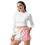 Thumbnail: Sade Renee Performance Women’s Pink and White Slash Athletic Shorts