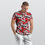 Thumbnail: Sade Renee Men's O-Neck T-Shirt with Abstract Red Pattern for Summer and Fall