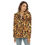 Thumbnail: Sade Renee Women's Half Zip Fleece Hoodie, Leopard