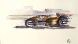 Hot rod aquarelle