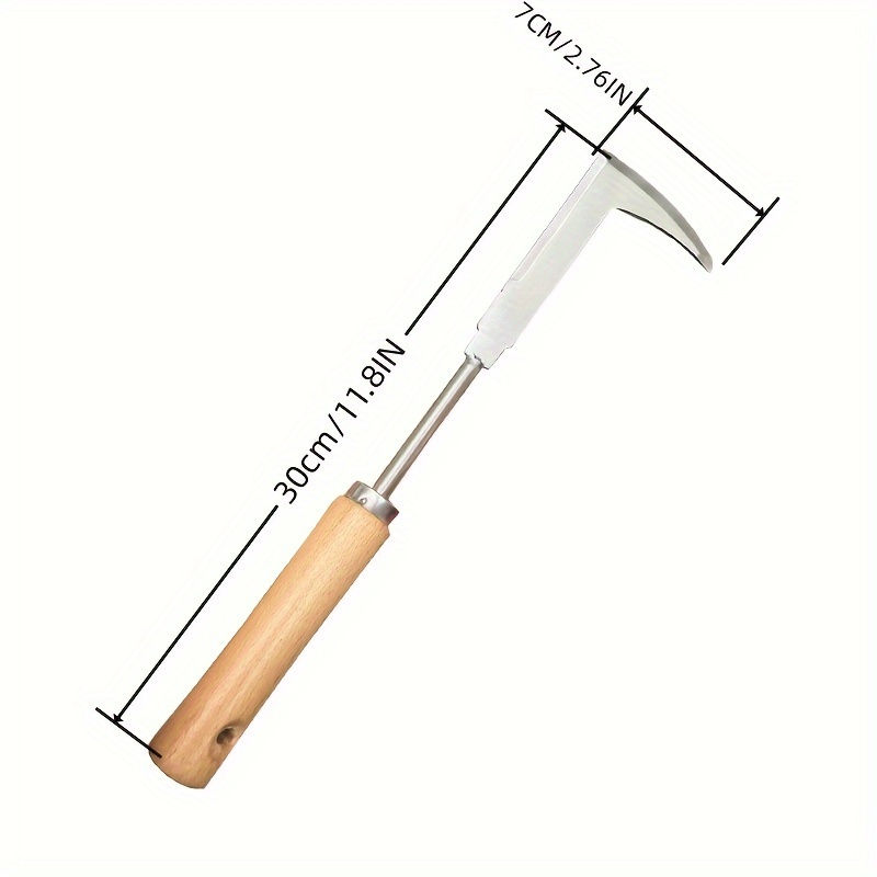 Thumbnail: Stainless steel gap weeding tool, L-shaped multi-purpose garden hand tool, used 