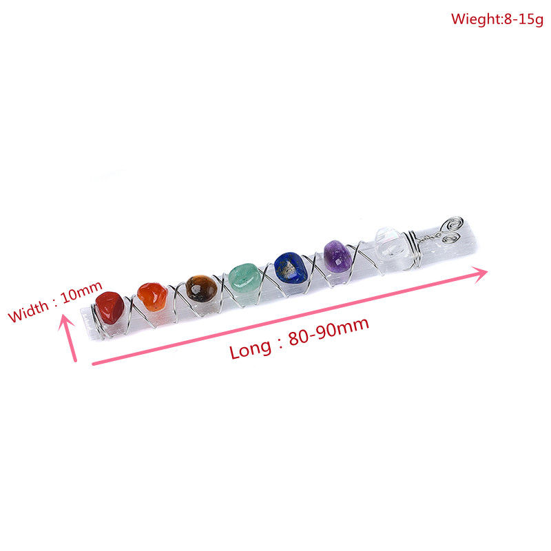 1PC Seven Chakra Healing Crystals Stones Selenite Stick Wand for Yoga Meditation
