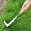 Thumbnail: Stainless steel gap weeding tool, L-shaped multi-purpose garden hand tool, used 