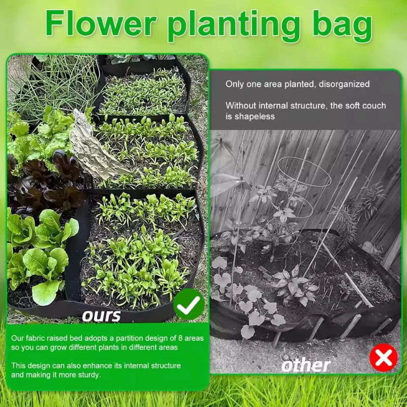 Thumbnail: Garden Planting Bag Multi-gird Felt Growing Bag Rectangle Planting Nursery Pot V