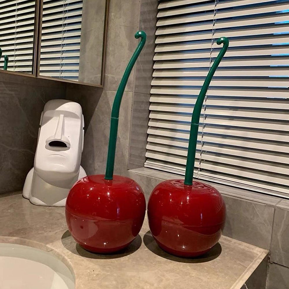 Thumbnail: Cherry Shape Toilet Brush & Holder Set