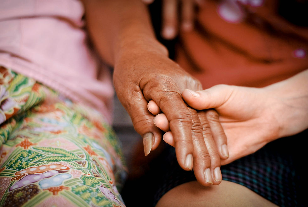 Multigenerational family getting caregiver for their elders