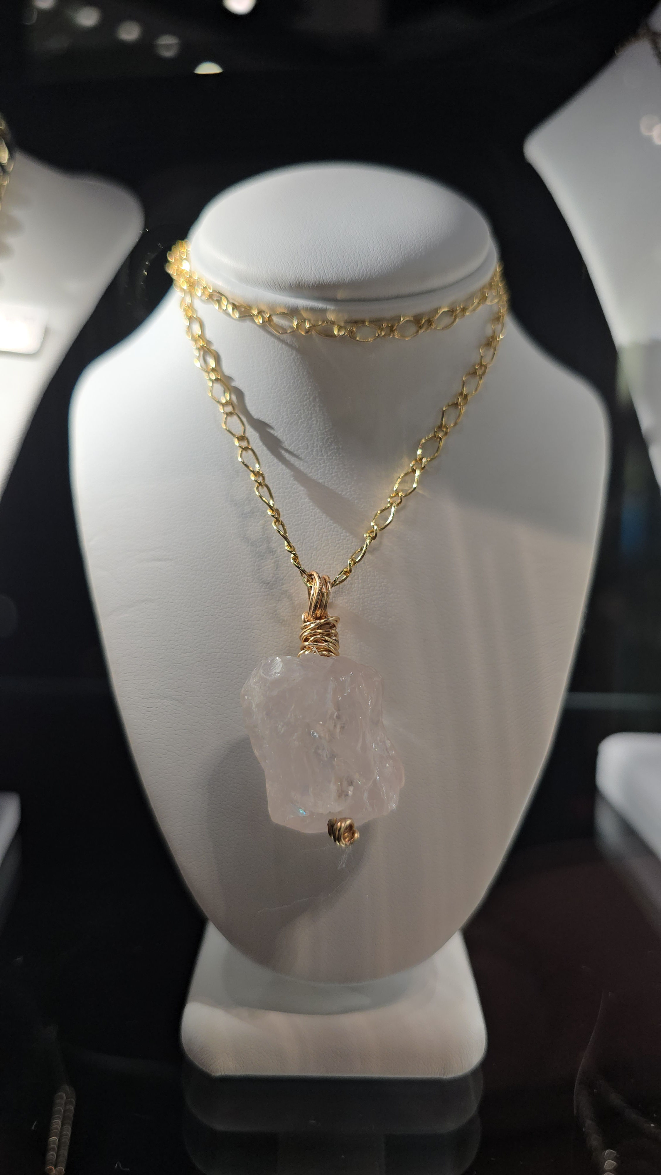 1 of 1 Handmade pink quartz necklace