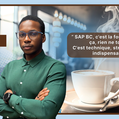 Pause café de God’s Will AVOYI, consultant SAP BC chez STMS