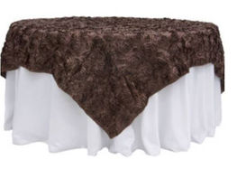  brown rosette 90" overlay