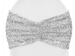 silver sequin chair sash