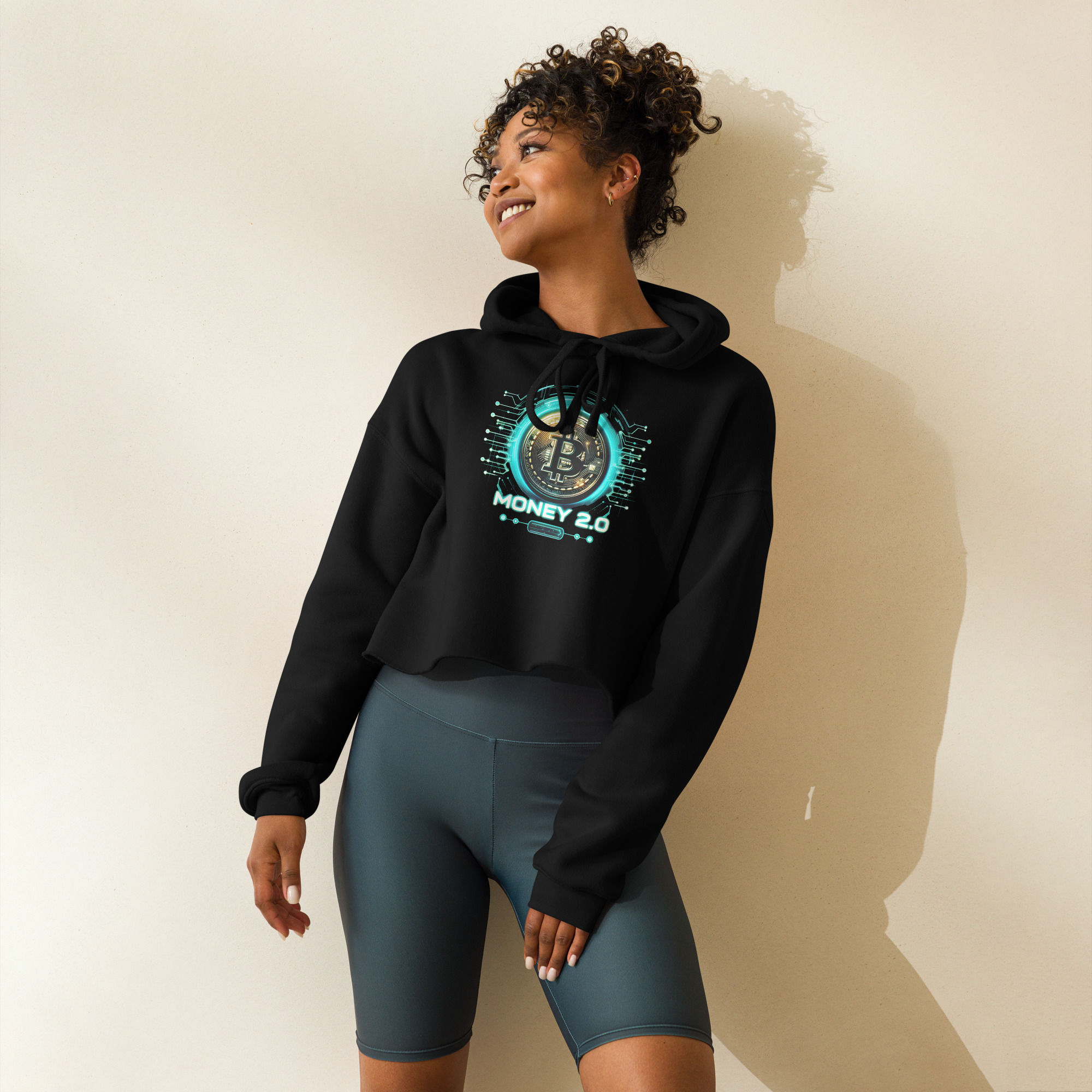 Money 2.0 Bitcoin Crop Hoodie By Beez Designs