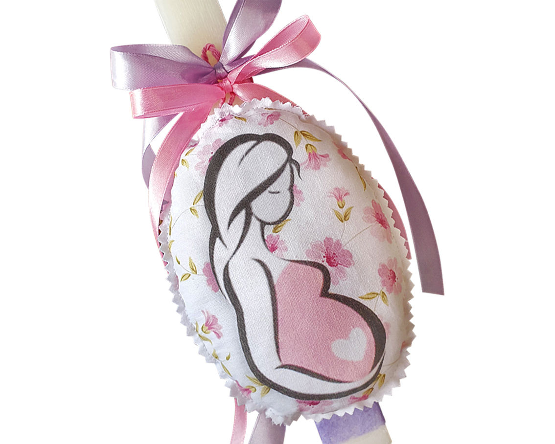 Λαμπάδα για εγκύους με ροζ μπλούζα
