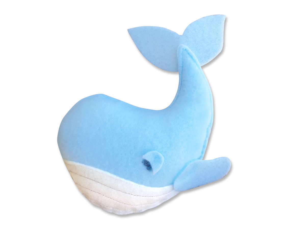 Φαλαινάκι από τσόχα γαλάζιο