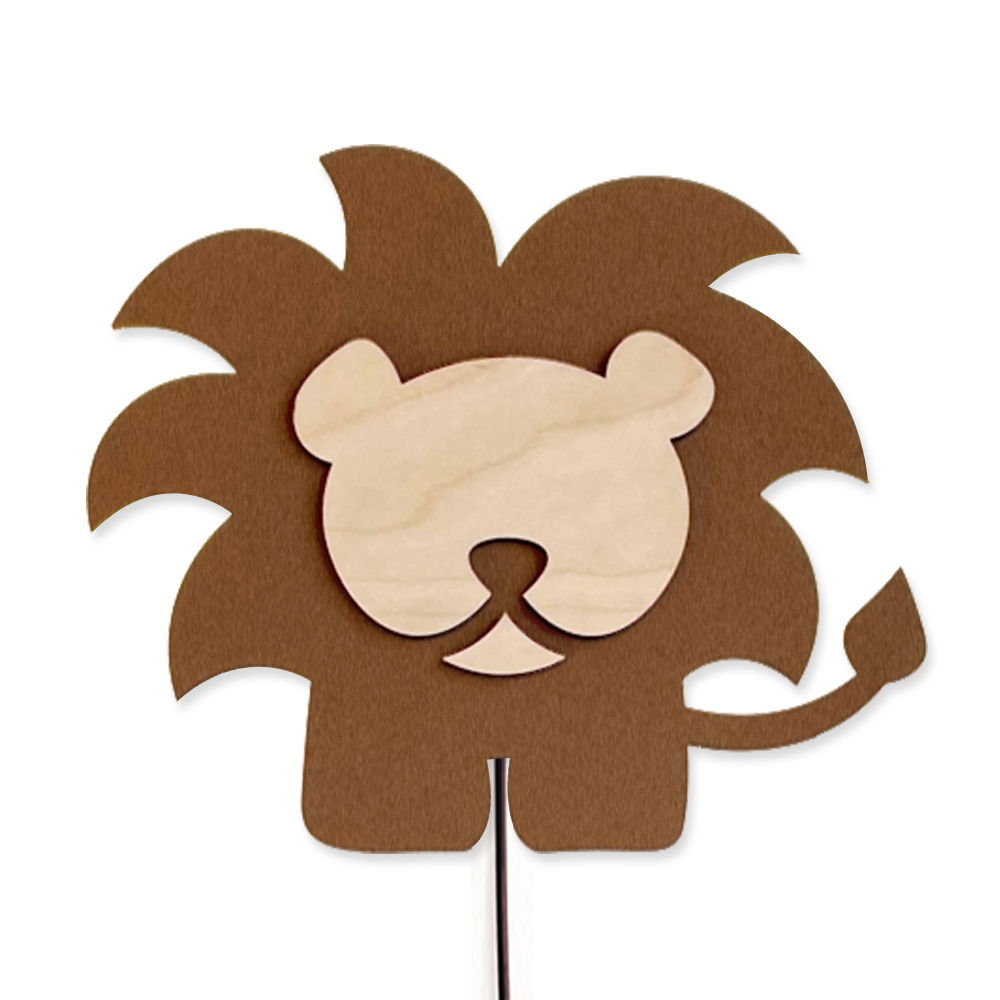 Ξύλινο φωτιστικό τοίχου καφέ λιοντάρι