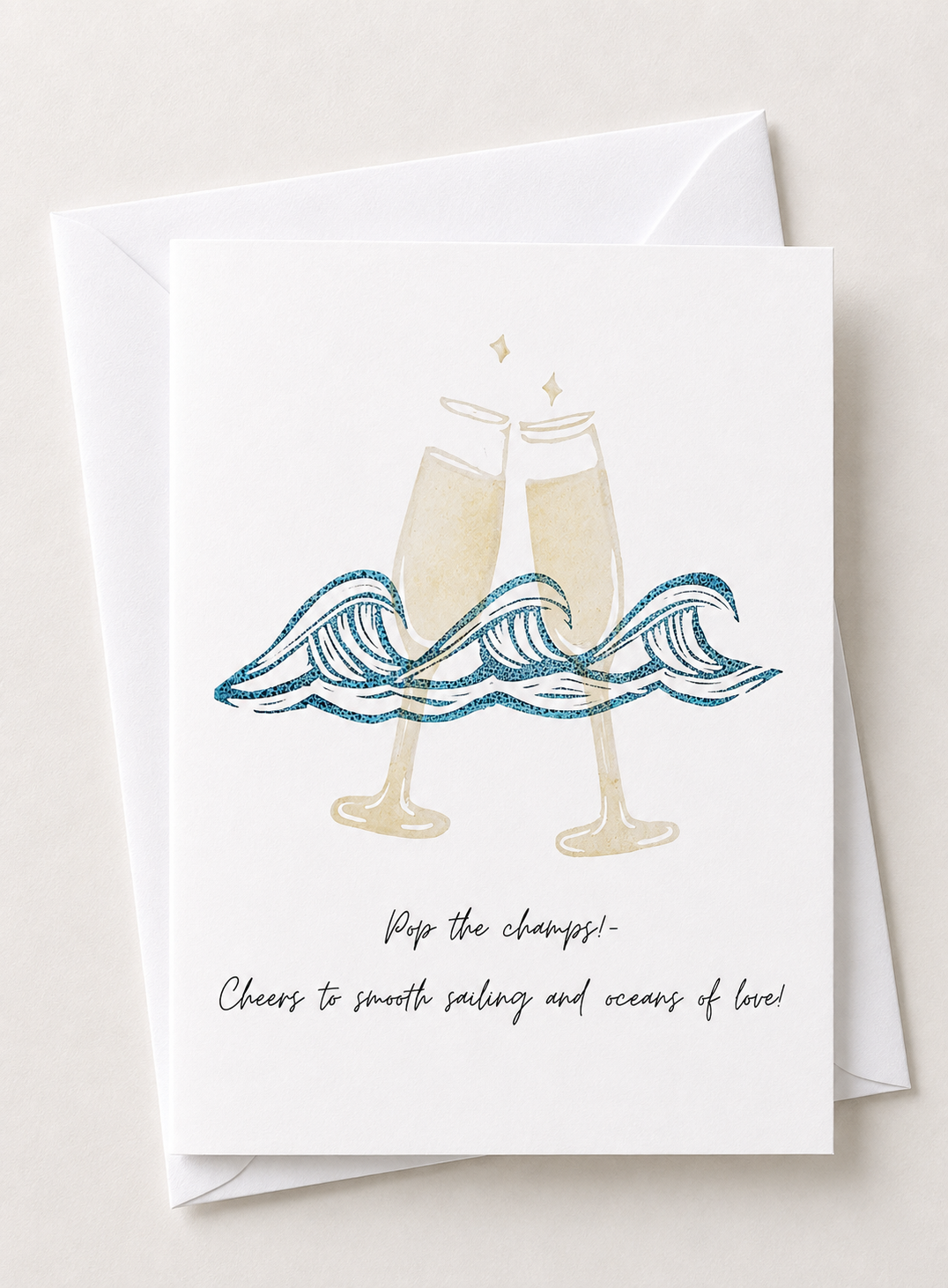 Pop the champs! Cheers to smooth sailing and oceans of love!