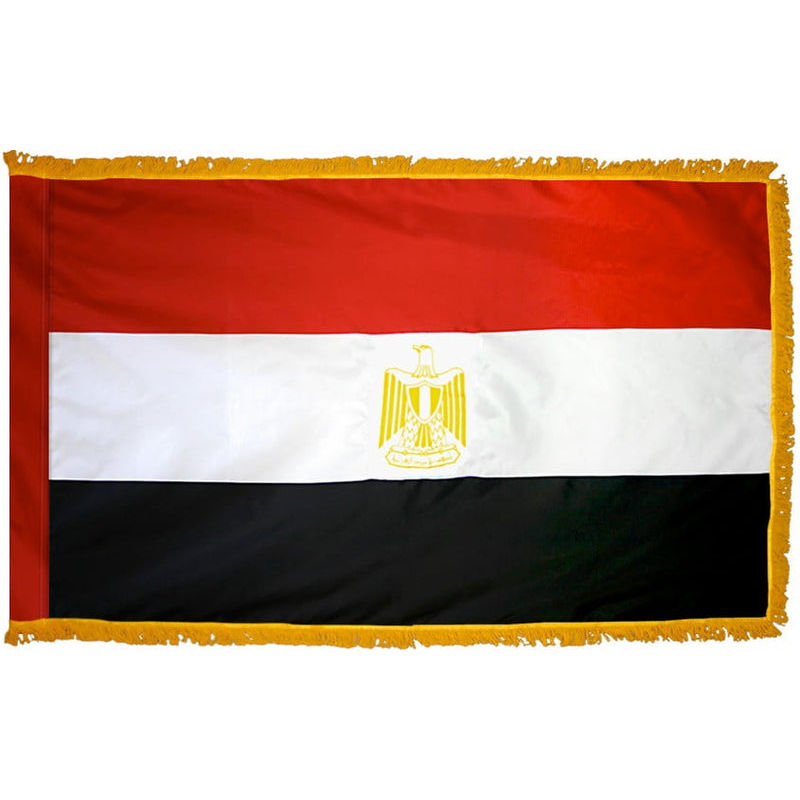 EGYPT 3X5' NYLON INDOOR / PARADE FLAG - POLE HEM FRINGE