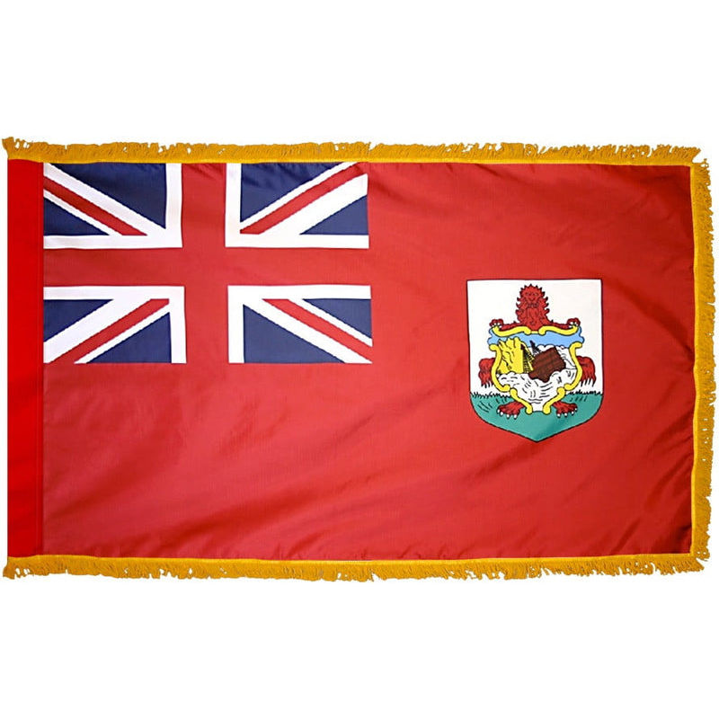 BERMUDA 3X5' NYLON INDOOR / PARADE FLAG - POLE HEM FRINGE