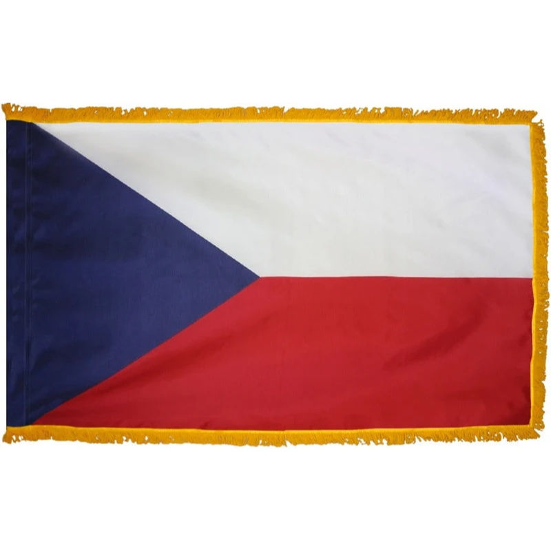 CZECHIA 3X5' NYLON INDOOR / PARADE FLAG - POLE HEM FRINGE