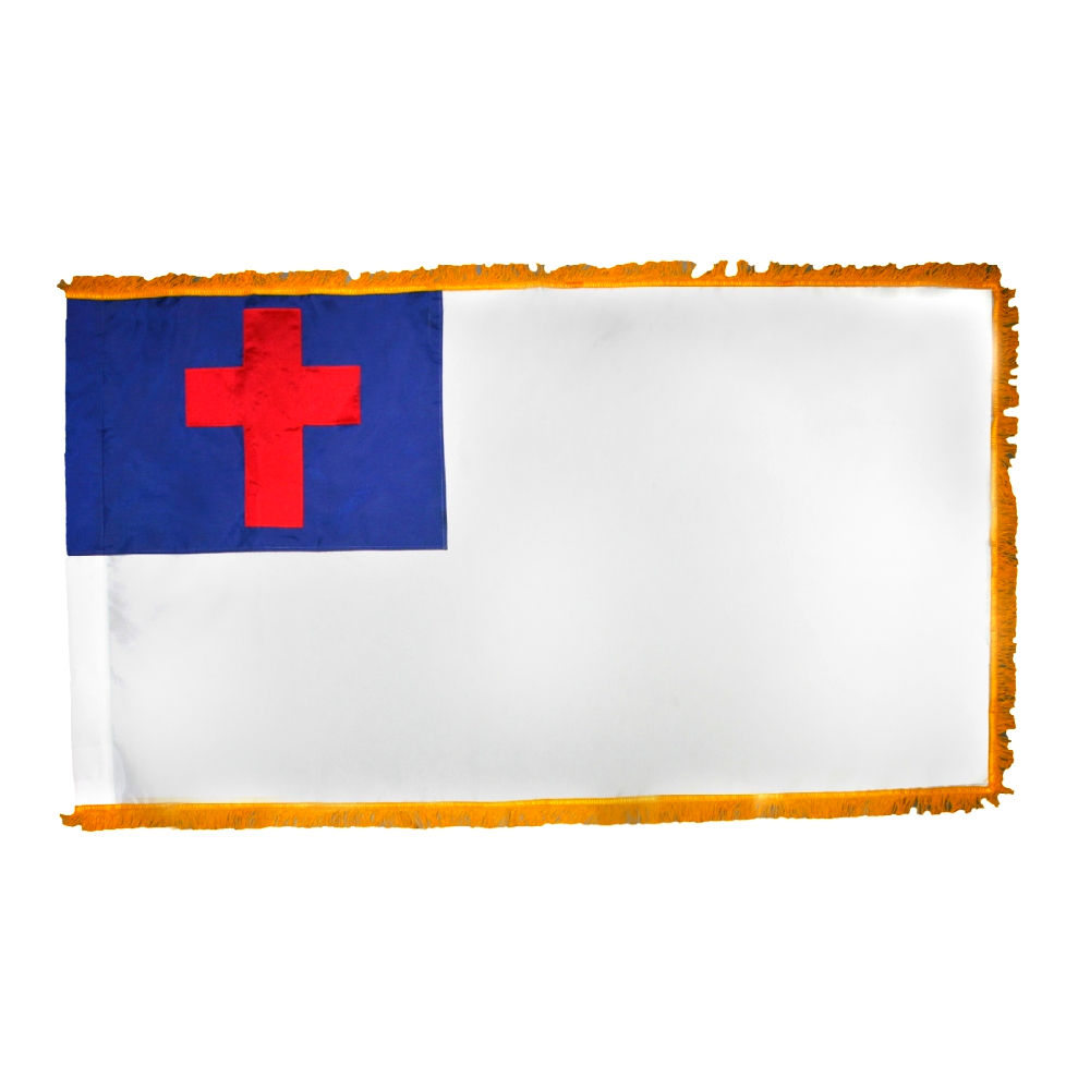 CHRISTIAN SEWN 2X3' NYLON INDOOR FLAG - FRINGE