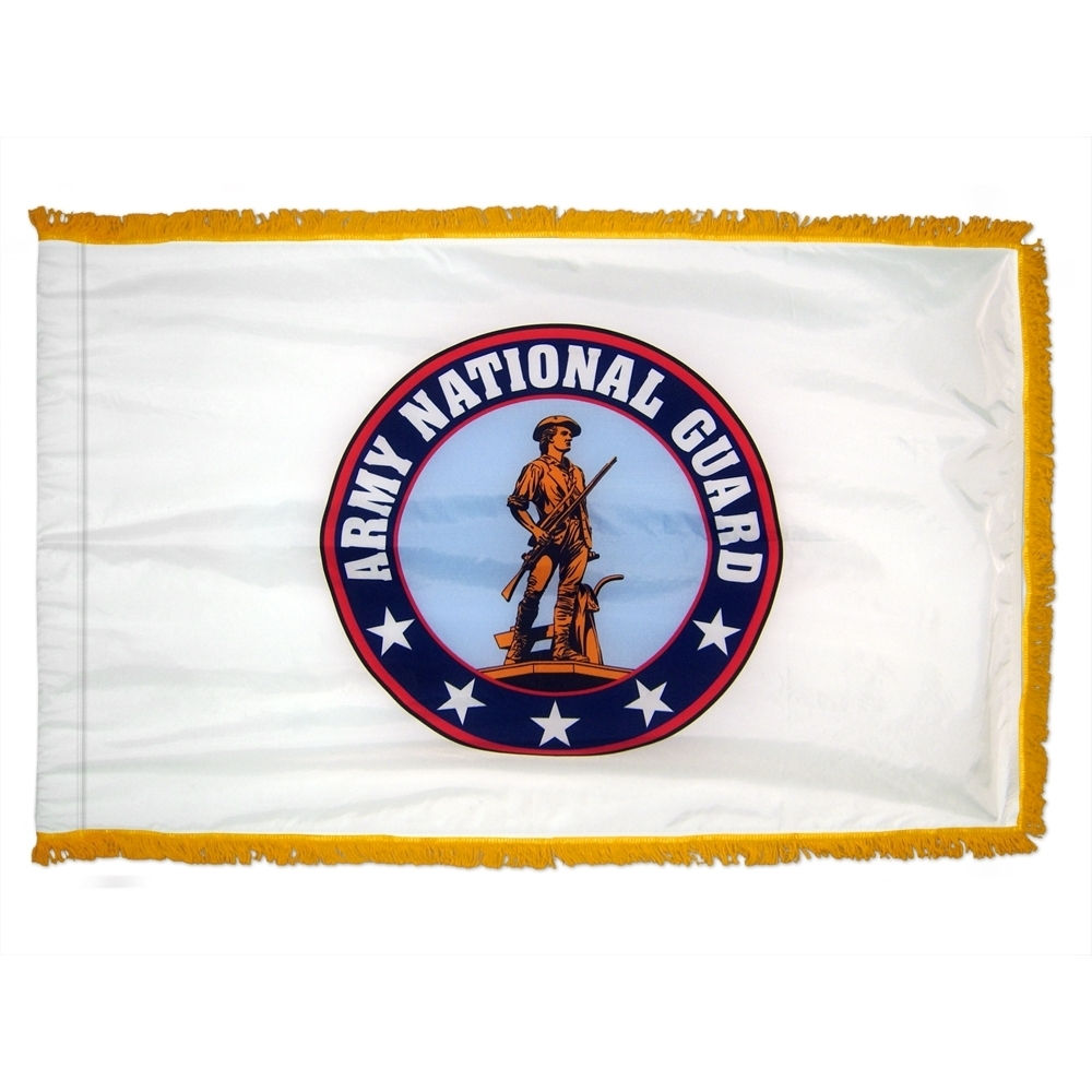 ARMY NATIONAL GUARD 3X5' NYLON FLAG - POLE HEM FRINGE - INDOOR - ANNIN