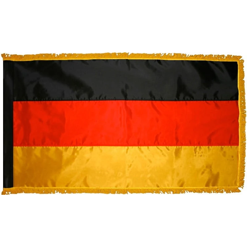 GERMANY 4X6' NYLON INDOOR / PARADE FLAG - POLE HEM FRINGE